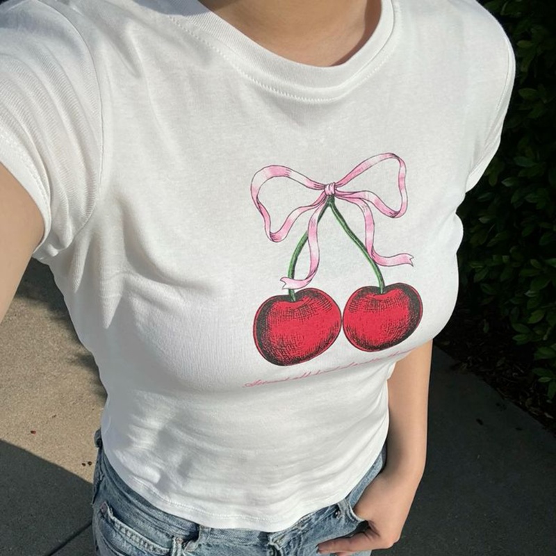 Y2K Graphic Baby Tee Crop - Vrouwen y2k Crop Tops Zomerkleding Leuke