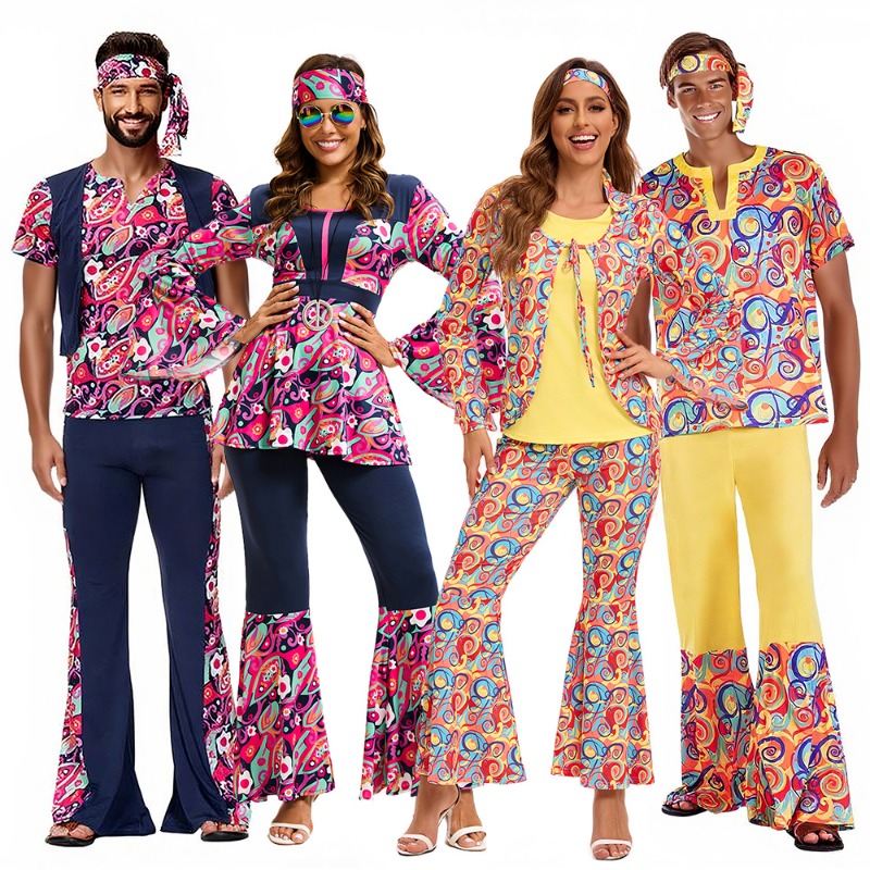 Tops - Carnaval Cosplay Kostuum Paar Retro 70S
