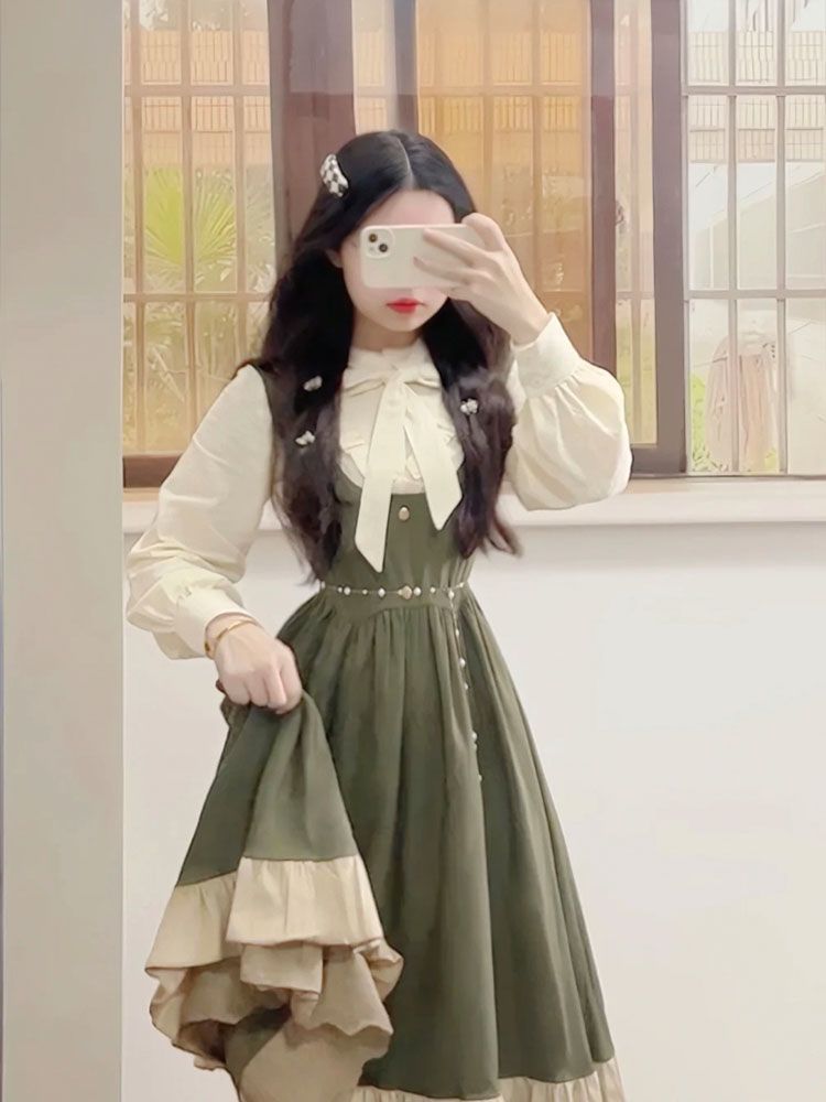 Korean Style A Line Shirt Dress - 2025 Nieuwe Japanse Koreaanse Kawaii Preppy