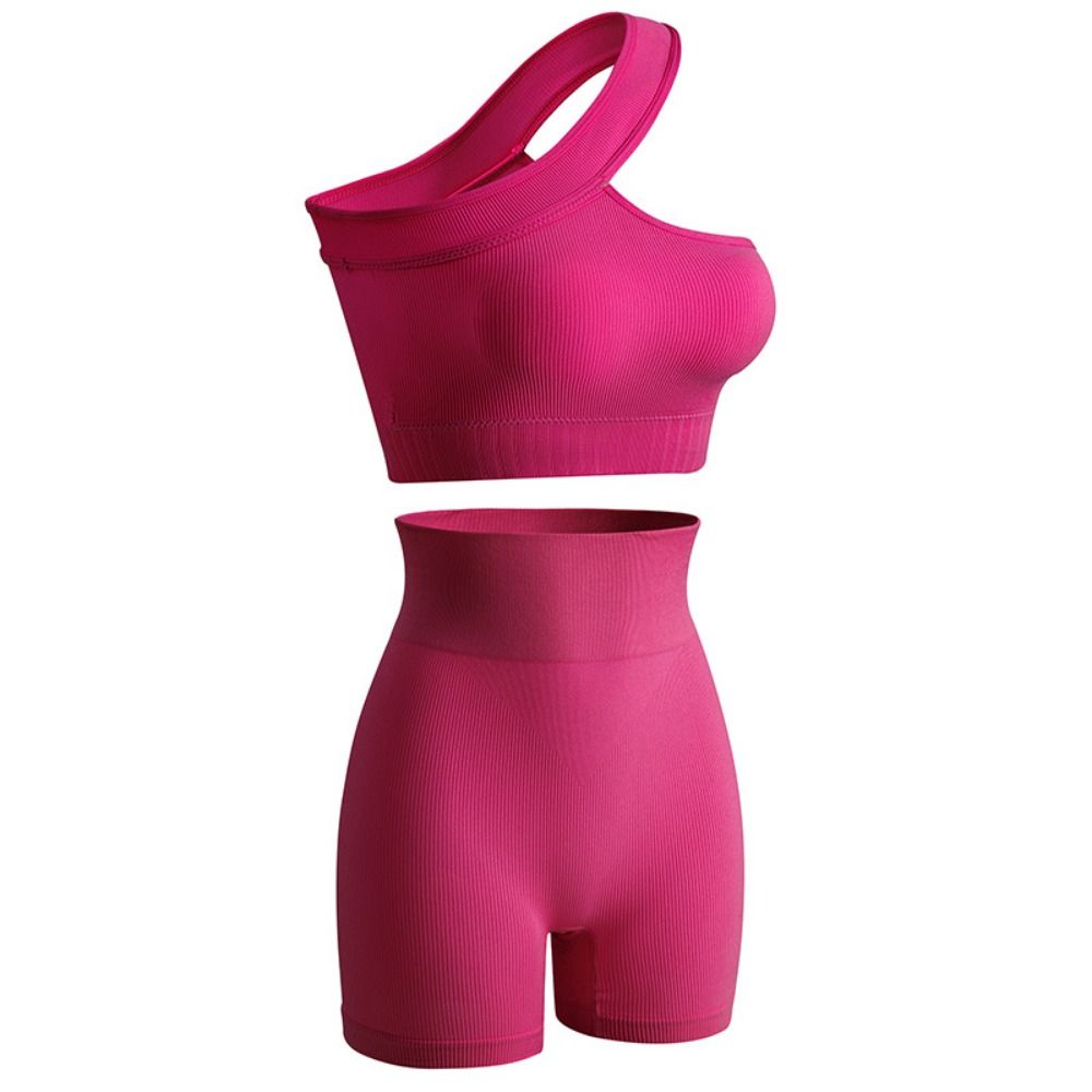 Seamless Ribbed Workout Tank Top - 2-delige casual naadloze dames workout set,