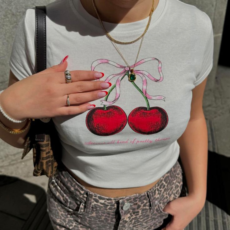 Vrouwen y2k Crop Tops Zomerkle - Y2K Graphic Baby Tee Crop recensie en prijs