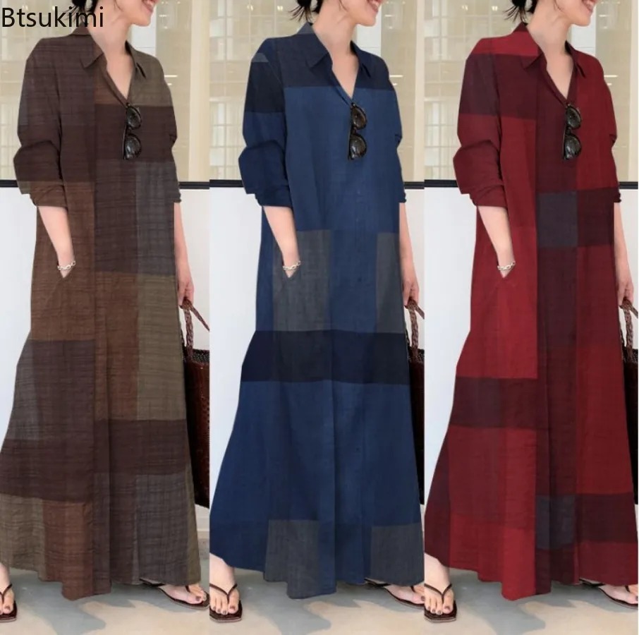Mode Nieuwe Shirtjurk Dames Co - Casual Loose Linen Shirt Dress recensie en prijs
