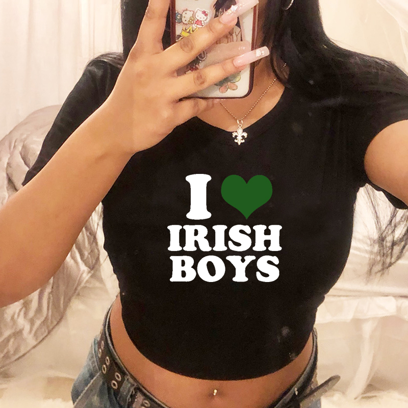 Ik Hou Van Iers Jongens Hiphop - Y2K Graphic Baby Tee Crop recensie en prijs