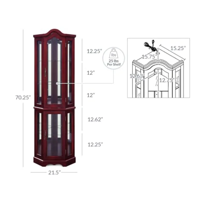 Verlichte hoekvitrine met gebo - Tops recensie en prijs