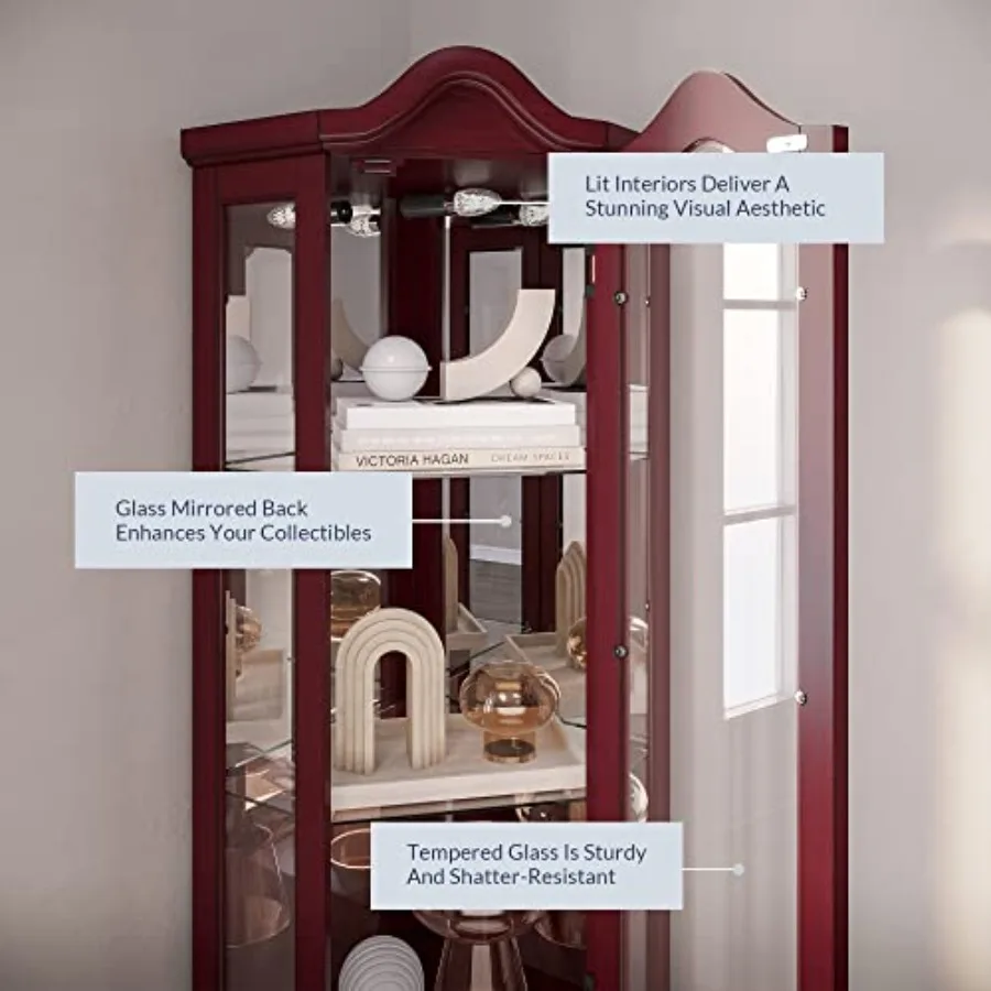 Verlichte hoekvitrine met gebo - Tops recensie en prijs