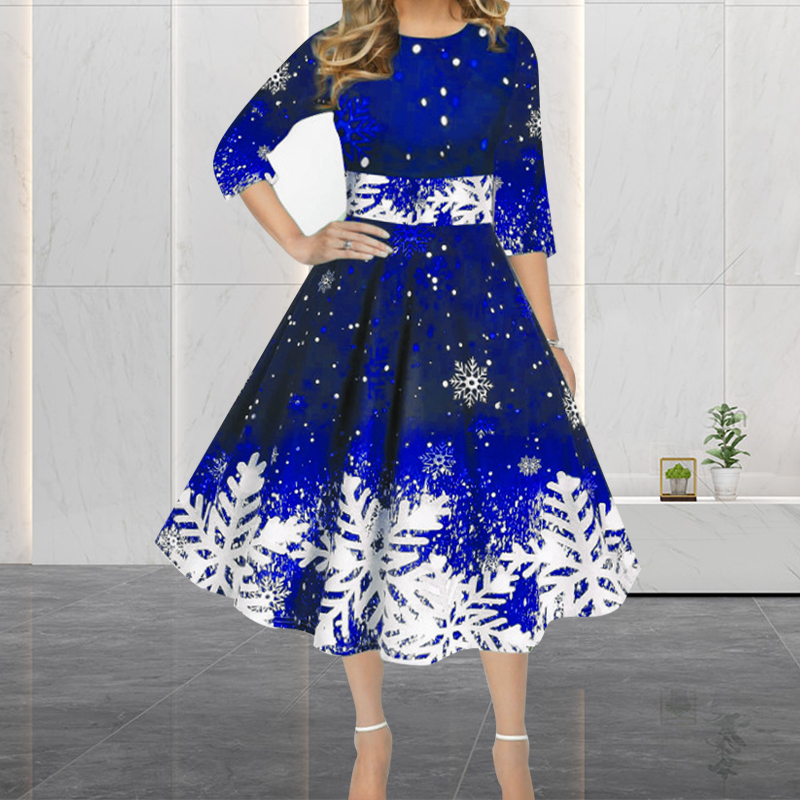 Winter Kerstjurken Dames Vinta - French Vintage Floral Midi Dress recensie en prijs