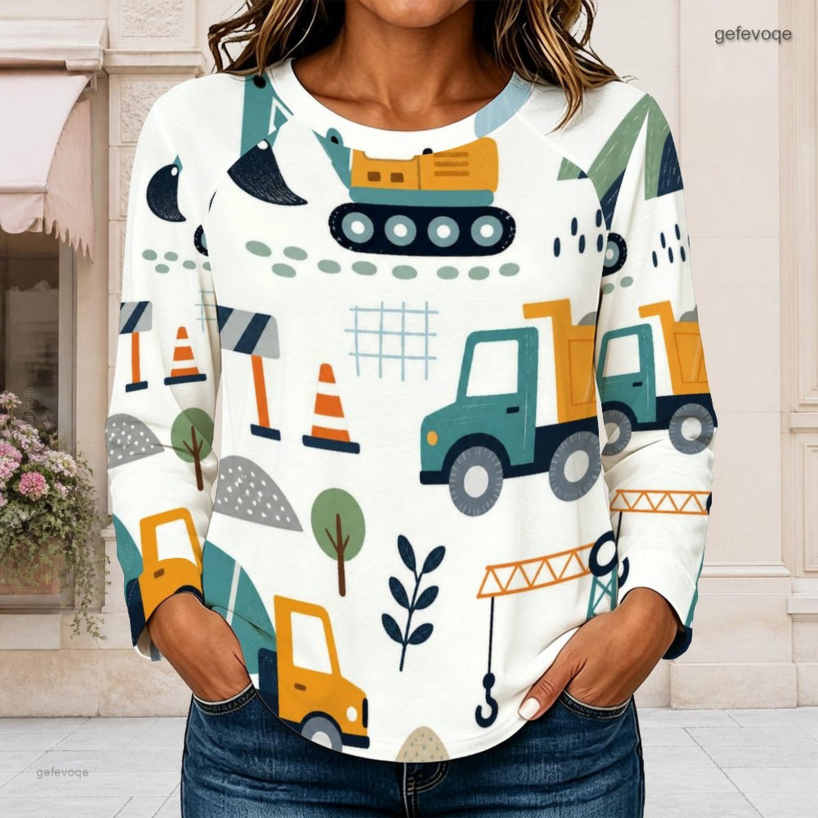 Dames T-shirt met ronde hals,  - Blouses recensie en prijs