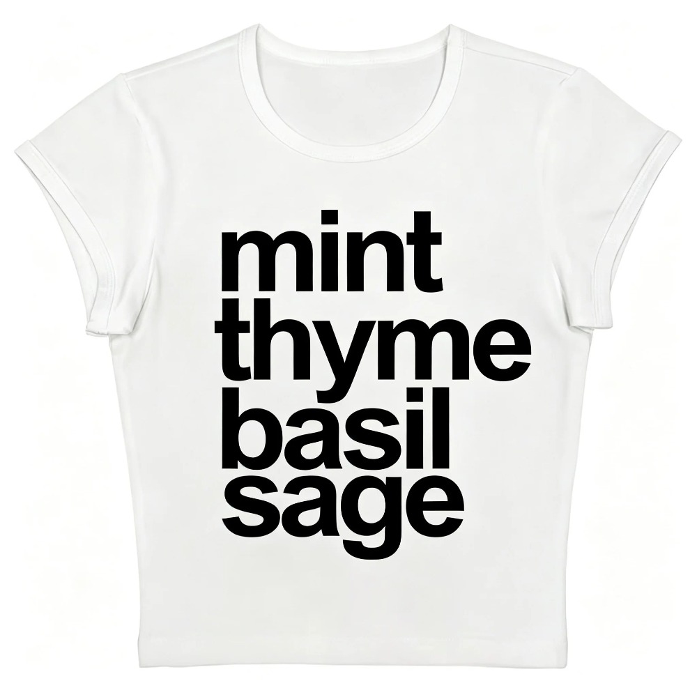 Herb Words Grafische print Dam - Y2K Graphic Baby Tee Crop recensie en prijs