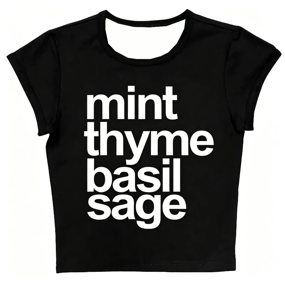 Herb Words Grafische print Dam - Y2K Graphic Baby Tee Crop recensie en prijs