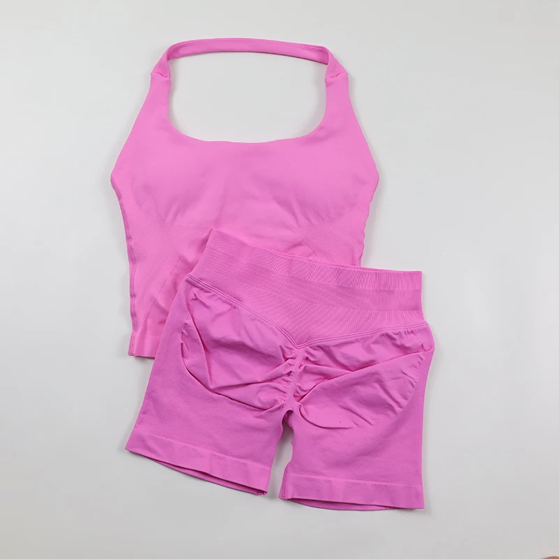 Naadloze yogaset dames halter  - Seamless Ribbed Workout Tank Top recensie en prijs