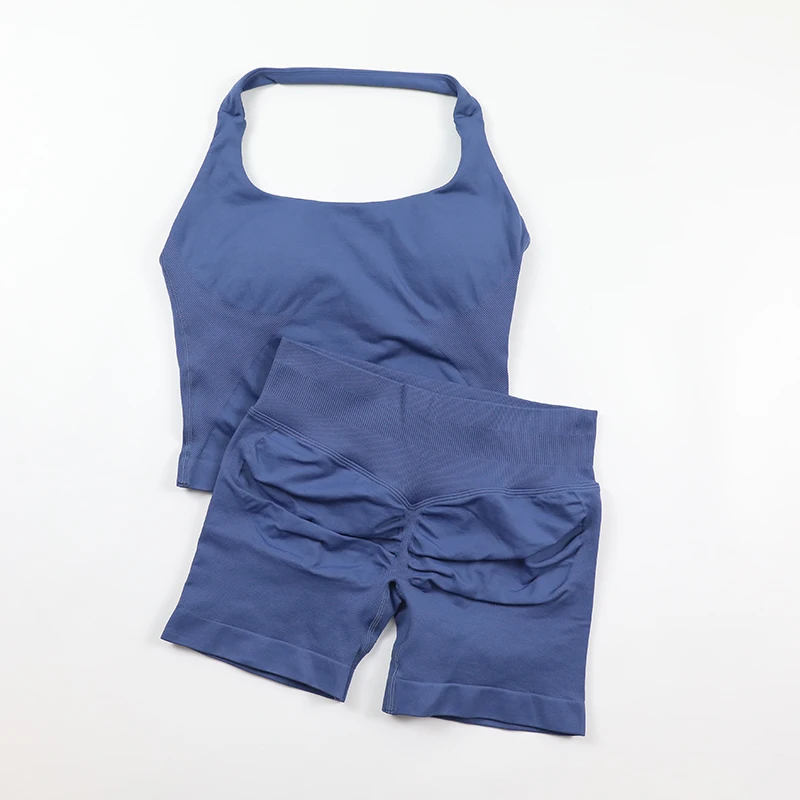 Naadloze yogaset dames halter  - Seamless Ribbed Workout Tank Top recensie en prijs