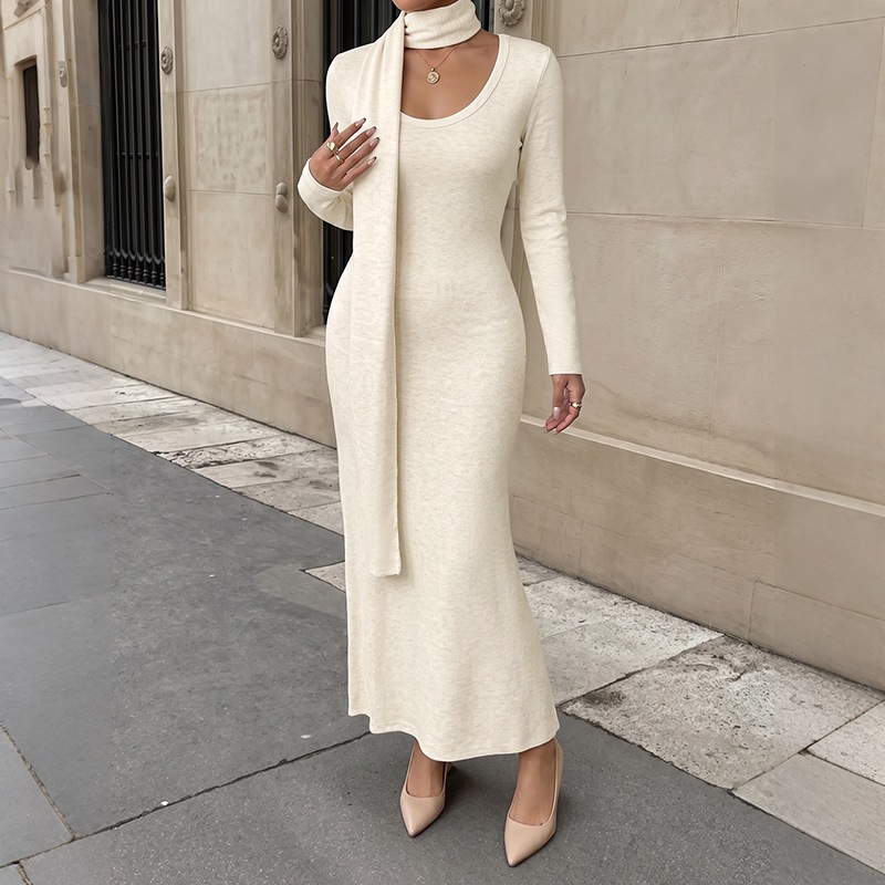 Elegante geribbelde gebreide m - Bodycon Long Sleeve Ribbed Dress recensie en prijs