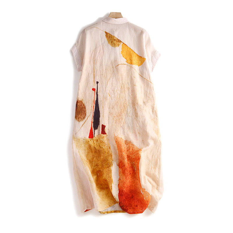 Casual katoenen linnen shirtju - Casual Loose Linen Shirt Dress recensie en prijs